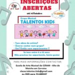 Talentos KIDS – Inscrições Abertas